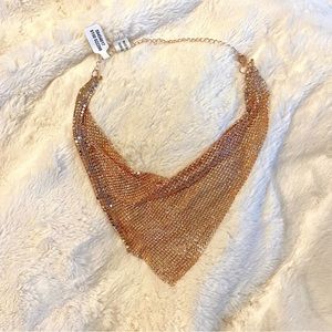 New Free People Chain Mail Bronze Necklace